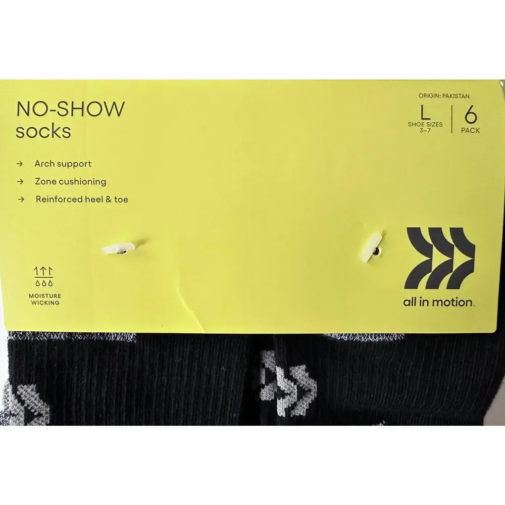 All In Motion Kids’ No-Show Socks 2 Packs (12 Pairs) Size‎ L (Shoe 3–7)